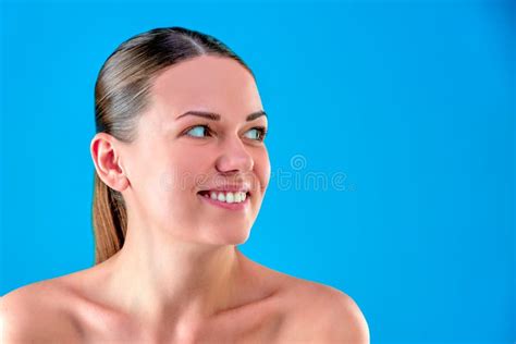 Beauty Woman Face Portrait Beautiful Spa Model Girl Smiles With