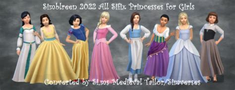 Sifix Disney Princess Dresses For Girls The Sims 4 Create A Sim