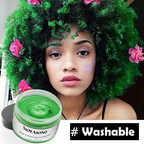 Green Hair Wax Color Sovoncare Temporary Hair Dye Wax Natural Instant Hairstyle Cream For Women