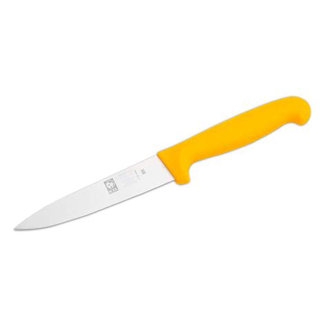 Straight Edge Stainless Steel Utility Chefs Knife Yellow Plastic