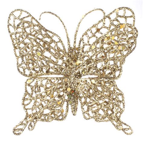 Gold Glitter Butterfly Ornament Birds And Butterflies Basic Craft