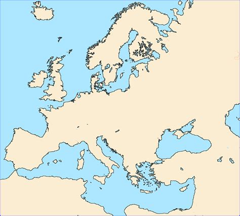 Map Of Europe No Labels Europe Blank Map Blank Maps Of Europe