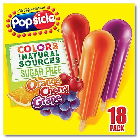 Popsicle Sugar Free Orange Cherry Grape Ice Pops 18 Count 297 Fl Oz
