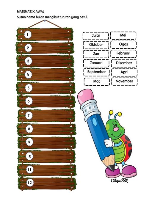 Bulan Dalam Setahun Interactive Worksheet Alphabet Activities Preschool
