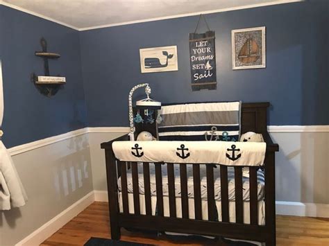 Nautical Theme Nursery Baby Boy Anchors Ships And The Sea In 2020