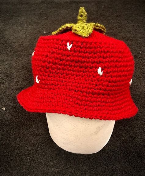 Crochet Strawberry Bucket Hat Etsy