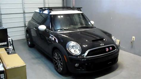 2011 Mini Cooper With Thule 480r Traverse Black Aeroblade Base Roof