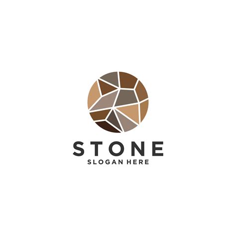 Stone Logo Template In White Background Vector Art At Vecteezy