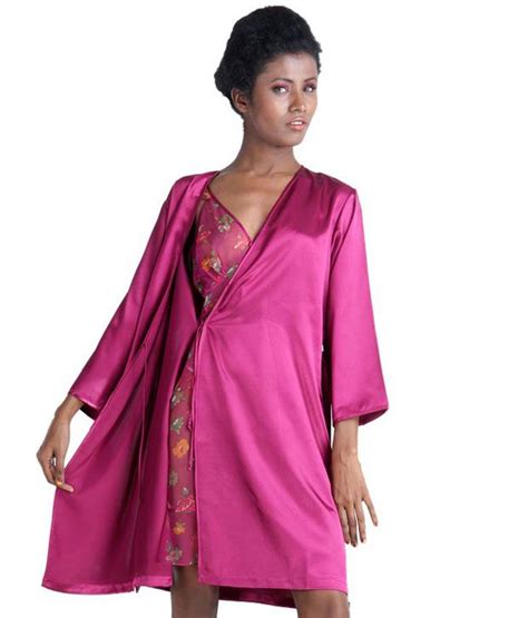 buy la lingerie satin nighty gown set wine xl online at best prices in india snapdeal