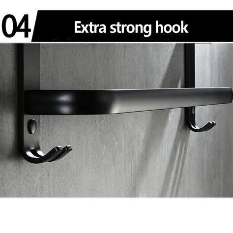 Foldable Vintage Towel Rack Black Brief Aluminum Towel Folding Towel