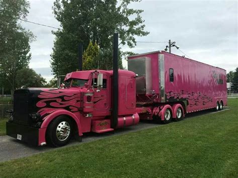 Hot Pink Custom Peterbilt Big Rig Trucks Peterbilt Trucks Big Trucks