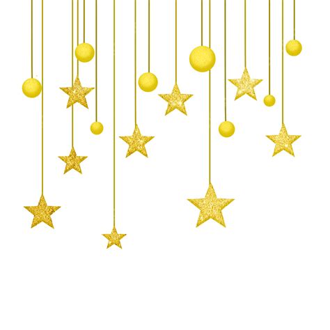 Hanging Shiny Yellow Scattered Stars Decorative Balls Star Golden