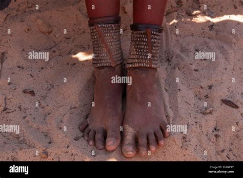 A Himba Woman Wears Beaded Anklets To Protect From Venomous Bites