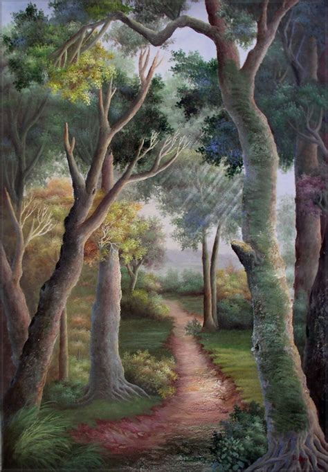 Quality Hand Painted Oil Painting Path Through Woods