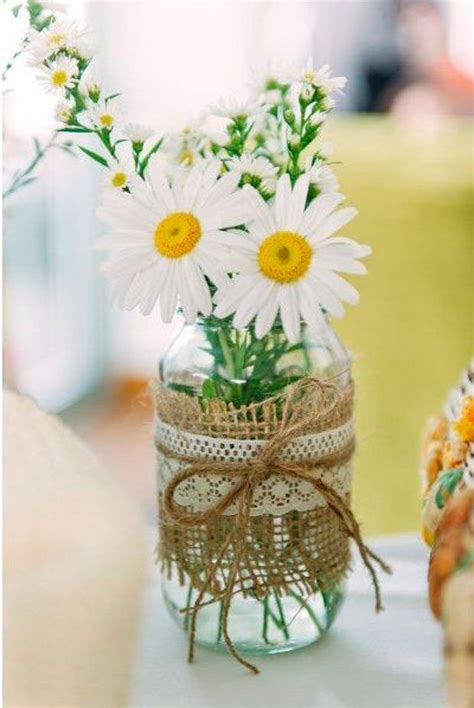 Low Cost Daisy Table Centerpieces Google Search Mason Jar Crafts