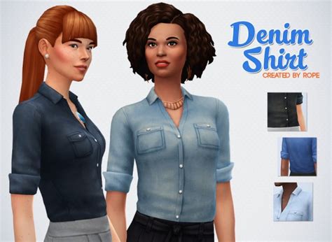 Simsontherope Denim Shirt • Sims 4 Downloads