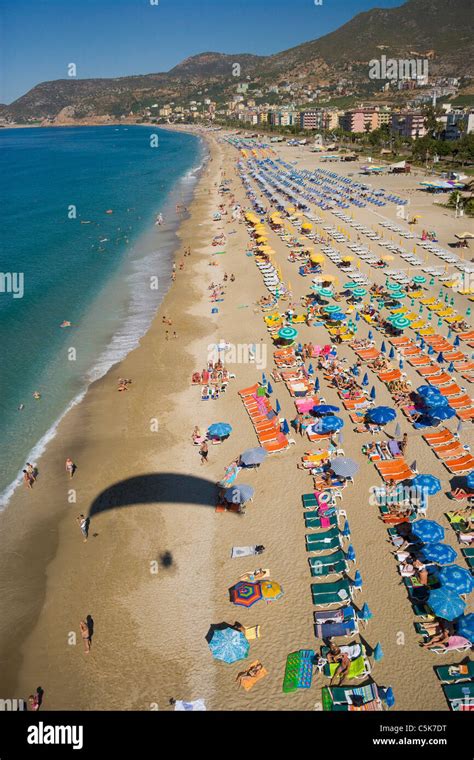 Aerial View Of Beach In Alanya Antalya Turkey Stock Photo Alamy
