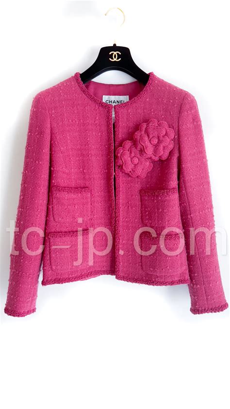 シャネル ピンク・ツイード・ジャケット・スーツ Chanel 09a Pink Boucle Tweed Jacket Suit Tc Japan