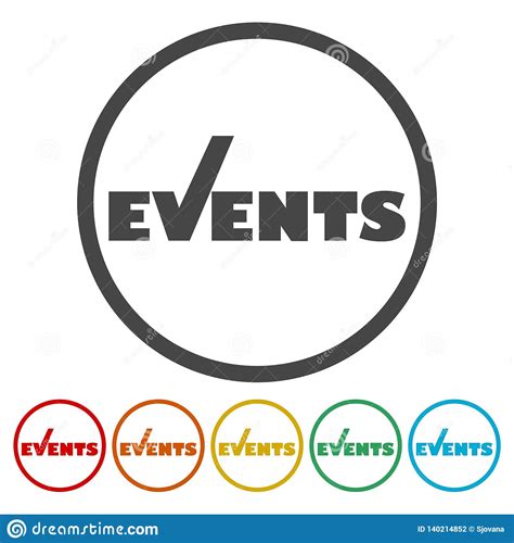 Events Icons Set Stock Vector Illustration Of Element 140214852