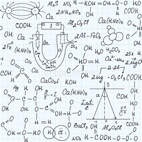 Educational Scientific Vector Endless Seamless Pattern With Chemistry
