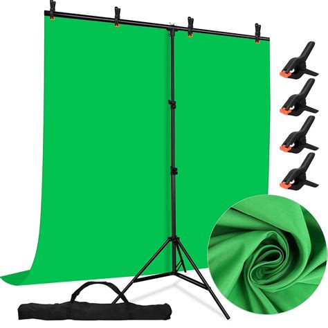 Buy Green Screen Backdrop With Stand Kit 5 2 X 6 5 Ft Chromakey Greenscreen Photography