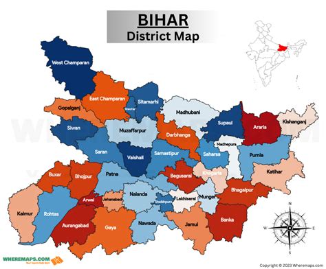 Bihar District Map Bihar Map District Wise Bihar Ka Naksha