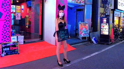 japan walk kabukicho late at night bunny red light district adult alley in shinjuku tokyo｜4k