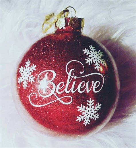 Believe Believe Ornament Glitter Ornament Christmas Tree Ornaments