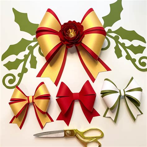 Paper Holiday Bow Diy Christmas Ornaments Svg Cut Files Cricut