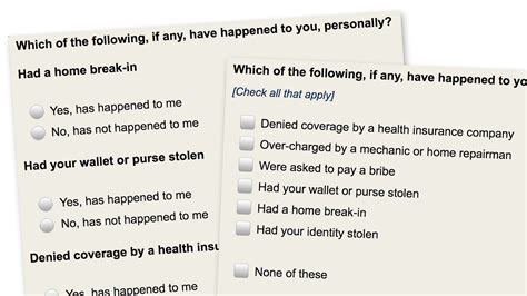 Comparing Forced Choice And Select All Online Survey Responses Pew