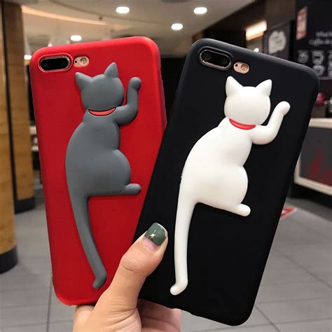 Doees 3d Cat Phone Case For Iphone 6 7 And Iphone X Unique Cat Tail