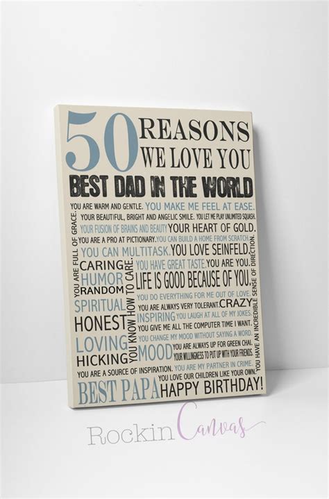 50th Birthday Present Reasons We Love You 30th 40th 60th