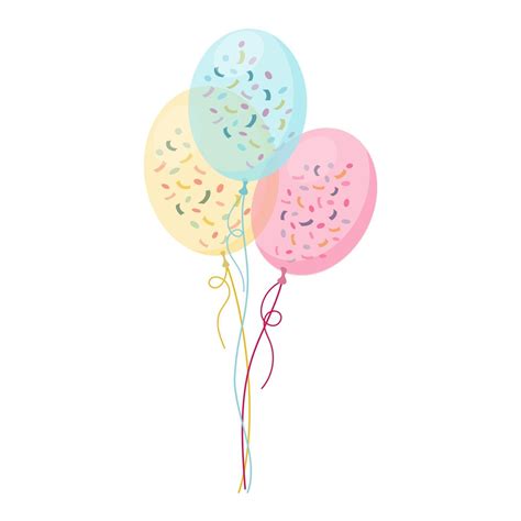 Ballons Dhélium Brillant Isolés Sur Fond Transparent Décorations De