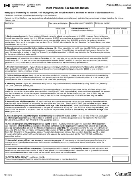 Canada TD1 E 2021  Fill and Sign Printable Template Online  US Legal