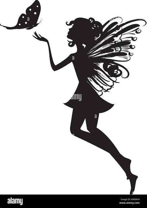 Fairy Silhouette Vector Illustration Stock Vector Image And Art Alamy