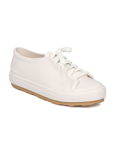 New Women Melissa Be Pvc Jelly Lace Up Low Top Sneaker