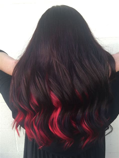 Dark Red Brunette Bright Pravana Red Underneath Fall Hair Matrix