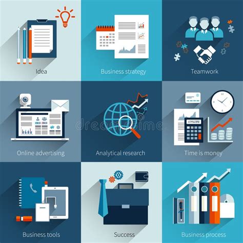 Set Of Flat Design Concept Icons Stock Vector Illustration Of