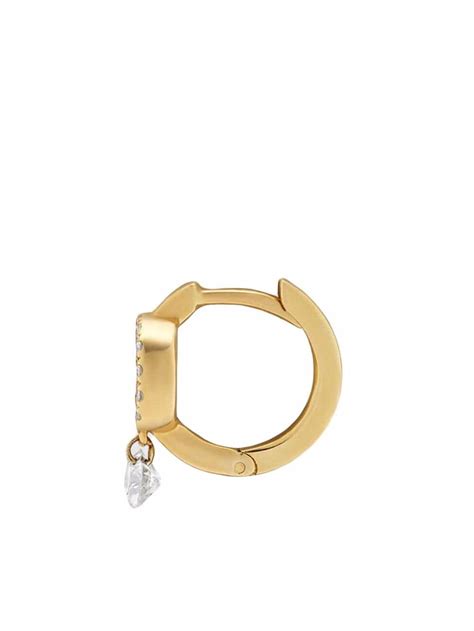 Gucci 18kt Yellow Gold Interlocking G Diamond Earring Modesens