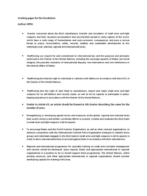 How do i write one? Working Paper for the Resolution | United Nations ...