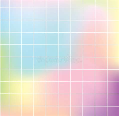 Pastel Holographic Background With White Grid Backdrop For Trendy