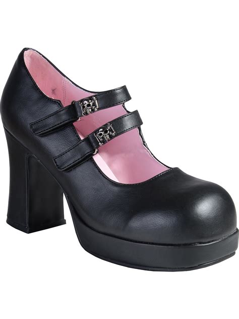 summitfashions 3 1 2 inch women s sexy high heel mary jane dress shoe chunky heel black