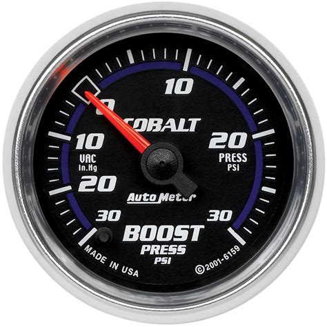 Autometer Cobalt Series Boost Gauge 52mm 30 In Hg 30 Psi