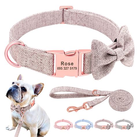 Customized Dog Collar Leash Set High Quality Personalized Pet Collars