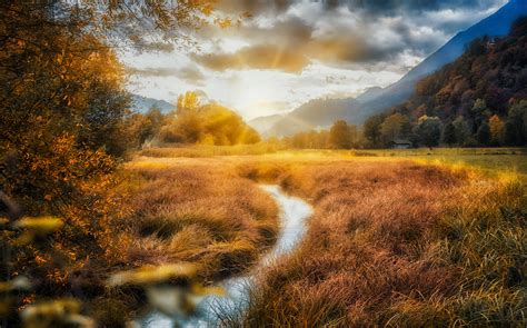 Mountains Rivers Fields Autumn Clouds 5k Hd Nature 4k Wallpapers