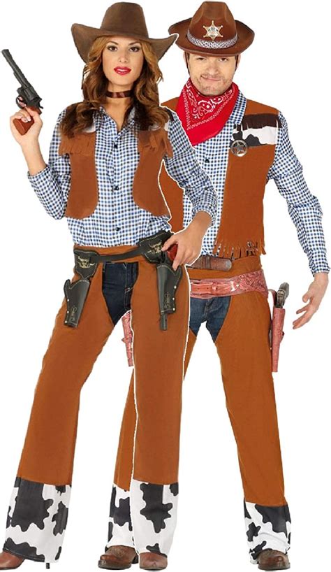 Passendes Cowboy Cowgirl Kost M F R Damen Und Herren Braunes Cowgirl