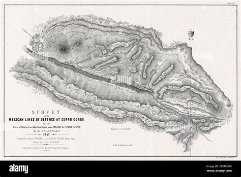 Map Of The Battle Of Cerro Gordo April 18th 1847 Mexican American War