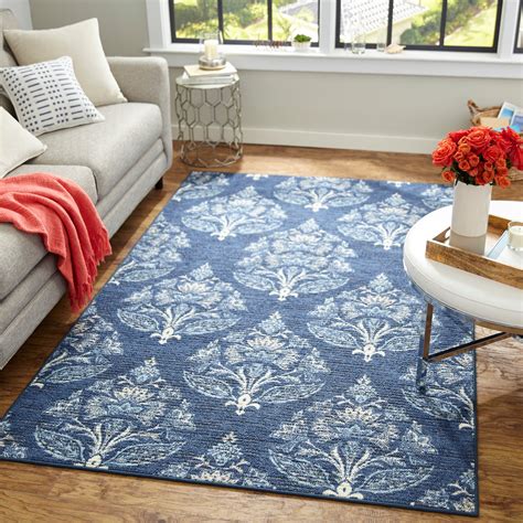 Mohawk Home Relic Carina Blue Transitional Floral Printed Area Rug 5