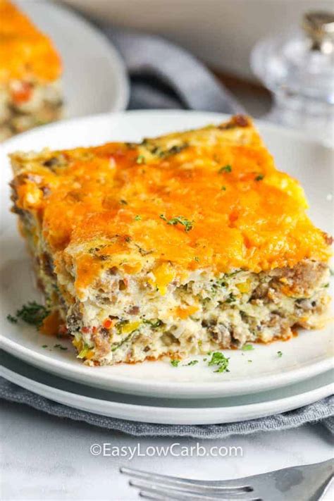 Sausage Egg Casserole Low Carb And Extra Cheesy Easy Low Carb