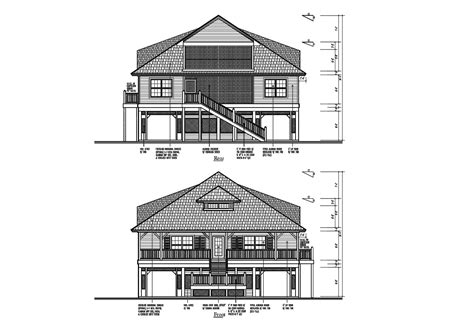 2d Design Of A House With Elevation In Autocad Cadbull